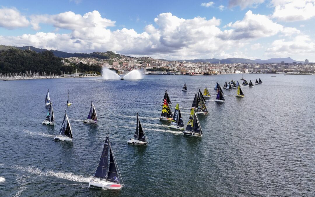 Vigo despide a La Solitaire du Figaro Paprec con una espectacular salida